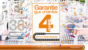 Guarantee period for the entire chainflex range extended from 36 months to four years
