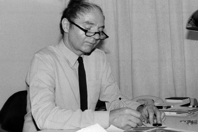 Günter Blase in his office