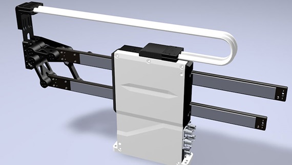 Primer uporabe ploskega sistema za vodenje kablov, plašča e-skin flat